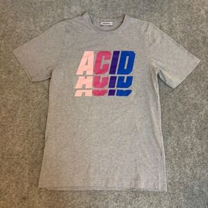 Tim Coppens Acid Graphic T Shirt Mens L Gray Streetwear Skater Designer Tee